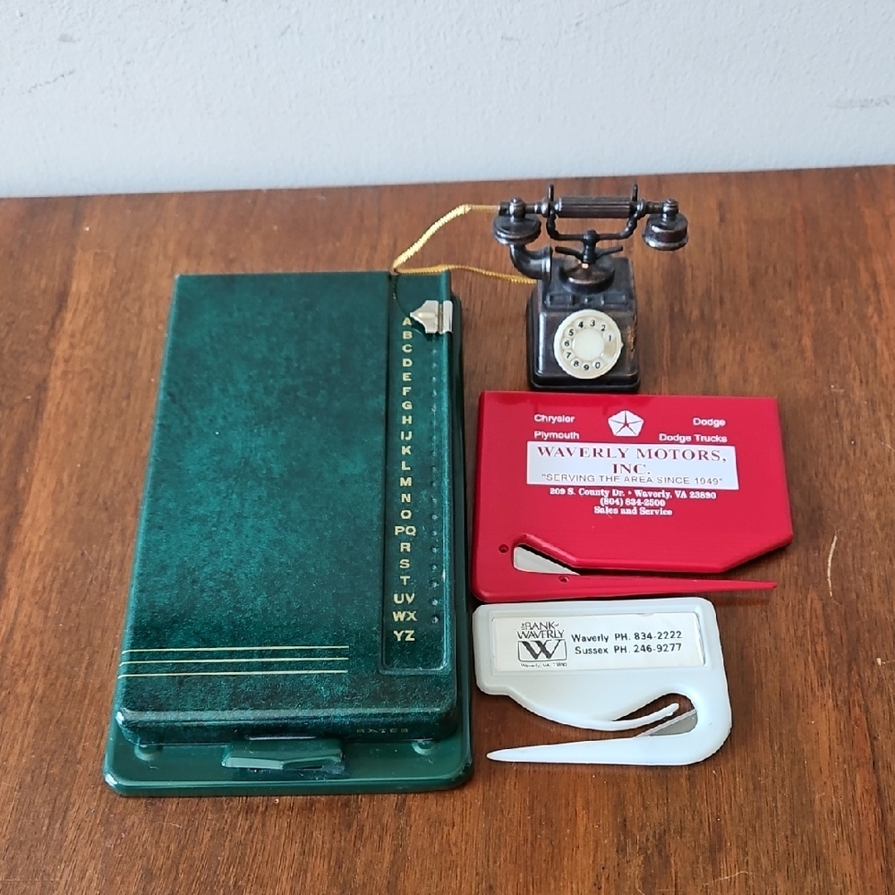 Vintage Bates Address Book, Telephone Pencil Sharpener & Two Letter Openers Lot